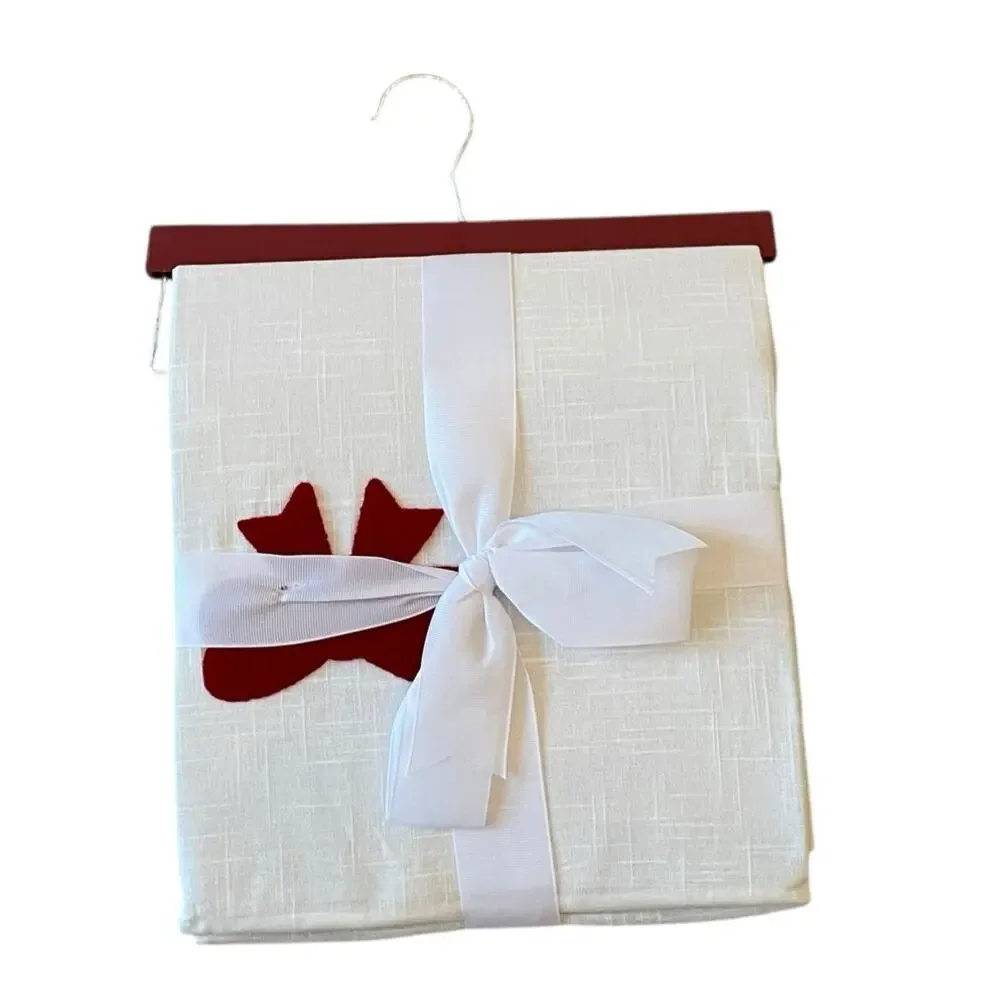 Ridgefield Coquette TUFTED RED BOW Shower Curtain 72